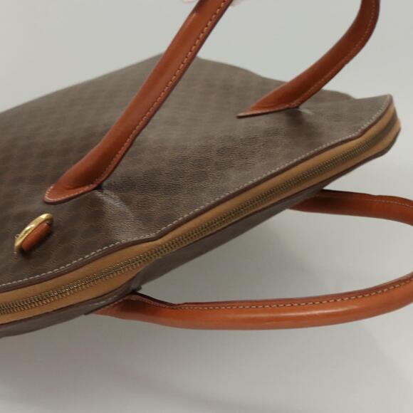 CELINE Macadam Canvas Hand Bag Pvc Leather Brown Gold - Picture 6 of 12